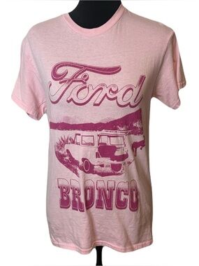 (Ford) Bronco Car Pink Tee: Size Small